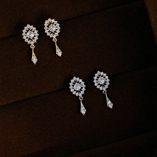 CZ Diamond Wedding Earrings(S925)